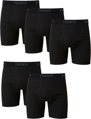 مجموعة ملابس داخلية بوكسر للرجال من Hanes، ملابس داخلية ماصة للرطوبة للرجال، مسامية، قطن رائع وجيد التهوية - مقاس متوسط ​​متنوع in Saudi Arabia