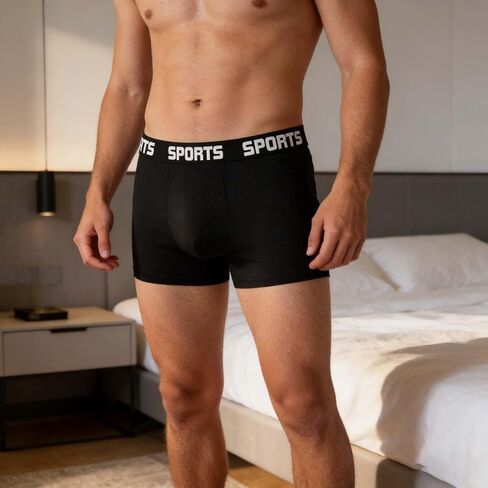 Men's Underwear Boxer Briefs,Comfortable Cotton Boxer Briefs for Men,Moisture Wicking & Breathable for Daily Wear(Black) in Saudi Arabia