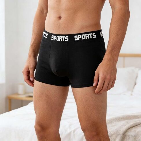 Men's Underwear Boxer Briefs,Comfortable Cotton Boxer Briefs for Men,Moisture Wicking & Breathable for Daily Wear(Black) in Saudi Arabia