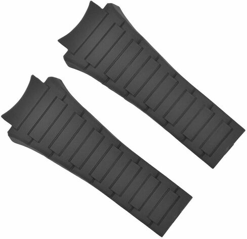Ewatchparts 23mm Silicone Rubber Watch Band Strap Compatible With Porsche Watch Black in Saudi Arabia