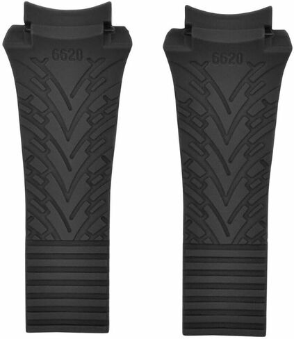 Ewatchparts 23mm Silicone Rubber Watch Band Strap Compatible With Porsche Watch Black in Saudi Arabia
