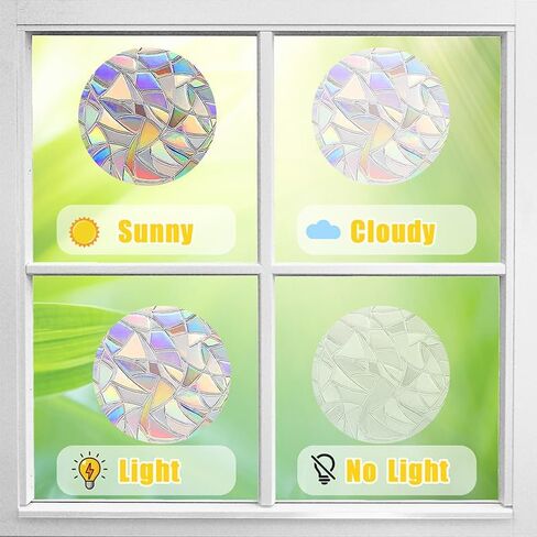 Prism Butterfly Window Clings - Static Cling Sun Catcher Decor, Colorful Iridescent Stickers for Living Room Windows (Colorful) in Saudi Arabia