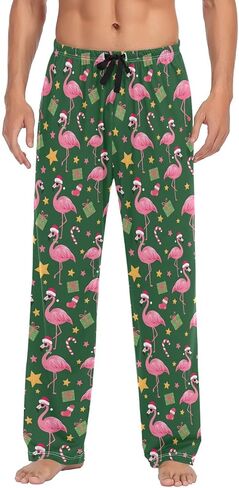Pfrewn Men's Pink Pajama Pants Super Soft Christmas Winter Red Lounge Pajama Bottoms with Pockets,S-XXL in Saudi Arabia