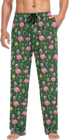 Pfrewn Men's Pink Pajama Pants Super Soft Christmas Winter Red Lounge Pajama Bottoms with Pockets,S-XXL in Saudi Arabia