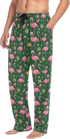 Pfrewn Men's Pink Pajama Pants Super Soft Christmas Winter Red Lounge Pajama Bottoms with Pockets,S-XXL in Saudi Arabia
