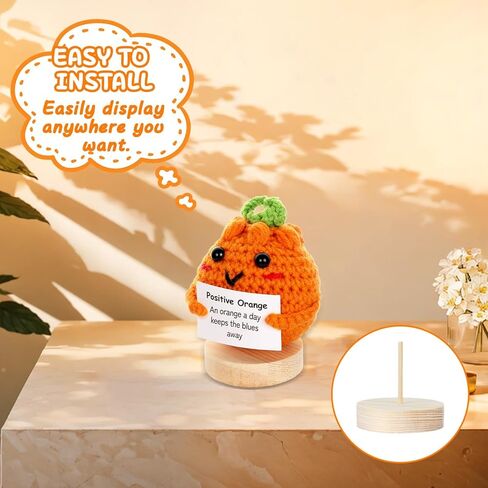 Mini Funny Positive Orange Emotional Crochet Doll Support Cute Plush Knitted Orange Toy with Positive Card Holiday Christmas Birthday Gifts for Him Her Teacher Appreciation Gift Office Decor in Saudi Arabia