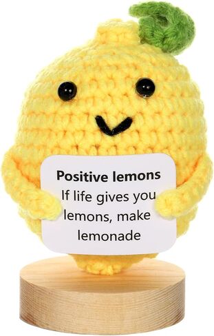 Mini Funny Positive Orange Emotional Crochet Doll Support Cute Plush Knitted Orange Toy with Positive Card Holiday Christmas Birthday Gifts for Him Her Teacher Appreciation Gift Office Decor in Saudi Arabia