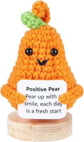 Mini Funny Positive Orange Emotional Crochet Doll Support Cute Plush Knitted Orange Toy with Positive Card Holiday Christmas Birthday Gifts for Him Her Teacher Appreciation Gift Office Decor in Saudi Arabia