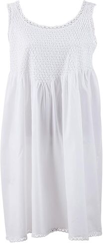 stylesilove Women Embroidered 100% Pure Cotton Nightgown Night Dress Sleepwear in Saudi Arabia