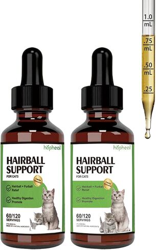 Cat Hairball Support Drops, Cat Hairball Relief Digestive Aid,Hairball Remedy Cat Treats, Cat Furball Treatment, Hairball Cat Treats for Skin & Coat, Digestion, Nutrient Absorption,60ml in Kuwait
