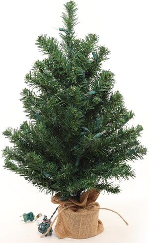 2' Small Christmas Tree with Burlap Base | Realistic Christmas Green Tips | Indoor/Outdoor Use | Holiday & Christmas Décor | Office Tree | Perfect for Kids, Children Bedroom Tree in Saudi Arabia