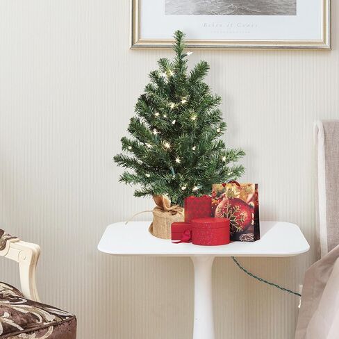 2' Small Christmas Tree with Burlap Base | Realistic Christmas Green Tips | Indoor/Outdoor Use | Holiday & Christmas Décor | Office Tree | Perfect for Kids, Children Bedroom Tree in Saudi Arabia