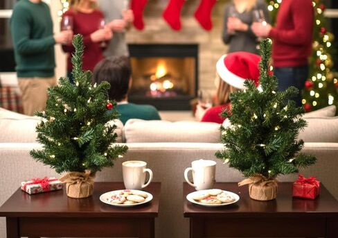 2' Small Christmas Tree with Burlap Base | Realistic Christmas Green Tips | Indoor/Outdoor Use | Holiday & Christmas Décor | Office Tree | Perfect for Kids, Children Bedroom Tree in Saudi Arabia