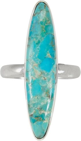 Turquoise Ring Sterling Silver 925 Genuine Gemstones Size 6 to 11 in Saudi Arabia