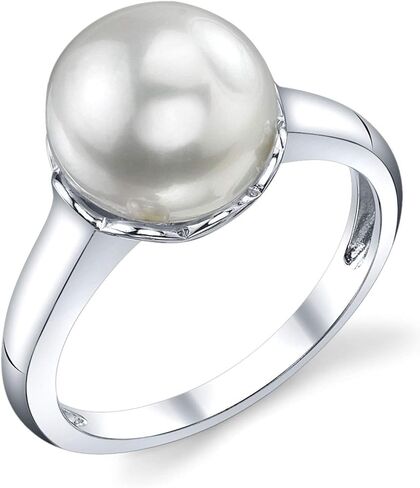 The Pearl Source Freshwater Cultured Pearl Ring for Women with 11-12mm Round White Pearl and Sterling Silver Band in Saudi Arabia