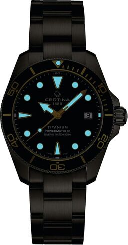 ساعة سيرتينا للرجال، DS Action Diver 38mm Powermatic 80، تيتانيوم، سويسرية أوتوماتيكية، سوداء، تيتانيوم، 19، (C0488074405100) in Saudi Arabia