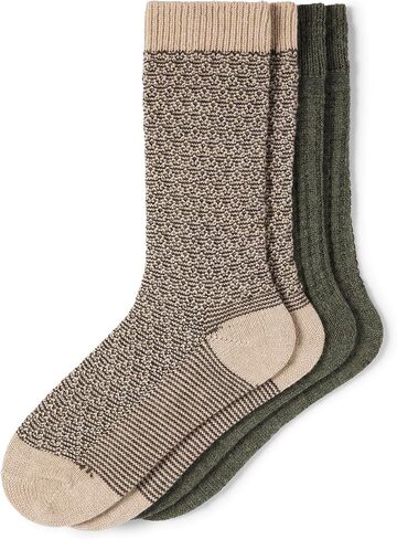 HUE womens Merino Wool Blend Crew Boot Breathable Natural Temperature Regulating Moisture Wicking Athletic Socks 2 Pair Pack in Saudi Arabia