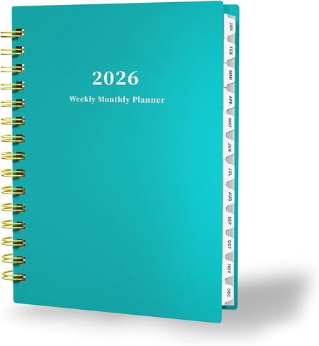Ymumuda 2025 Planner, Weekly Monthly Planner 2025, JAN.2025 to DEC.2025, 8.4"×6", School Planner Spiral Bound for School Home Office, Deep Green in Saudi Arabia