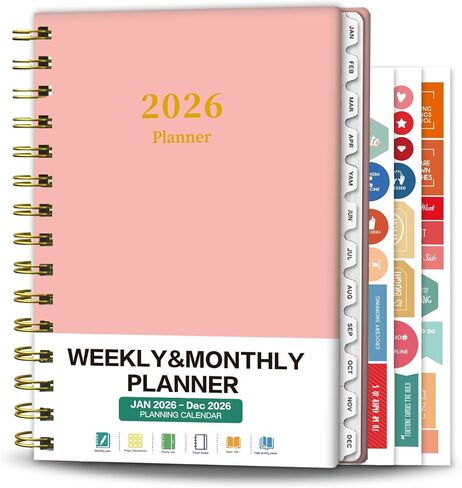 Ymumuda 2025 Planner, Weekly Monthly Planner 2025, JAN.2025 to DEC.2025, 8.4"×6", School Planner Spiral Bound for School Home Office, Deep Green in Saudi Arabia