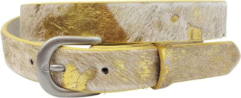 Hot Trendy Cow Hair Leather Belt in Animal Print in Saudi Arabia