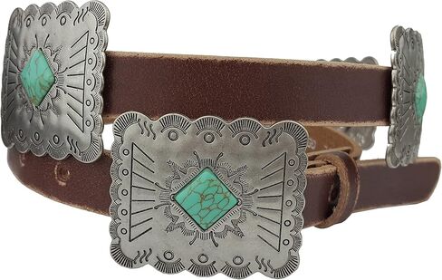 Western Concho Style Belt w. scalloped edge concho in Saudi Arabia