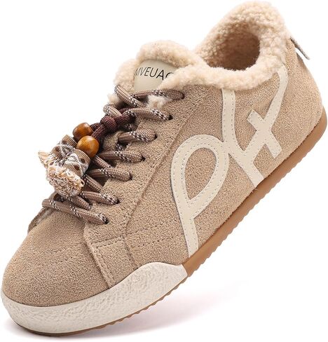 Women's Fashion Sneakers,Genuine Leather Warm shoes–plush wool Insoles,Winter Boots with Fuzz Lined,Comfortable Casual Outdoors in Saudi Arabia