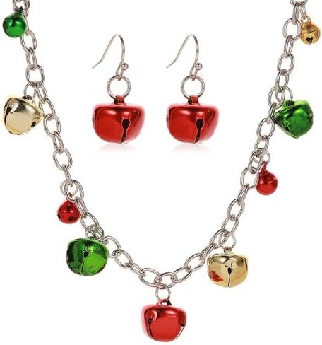 Christmas Rhinestone Necklace Earring Sets for Women - Snowflake Jewelry Bell Tree Set - New Year Birthday Party Gift Stocking Stuffers in Saudi Arabia