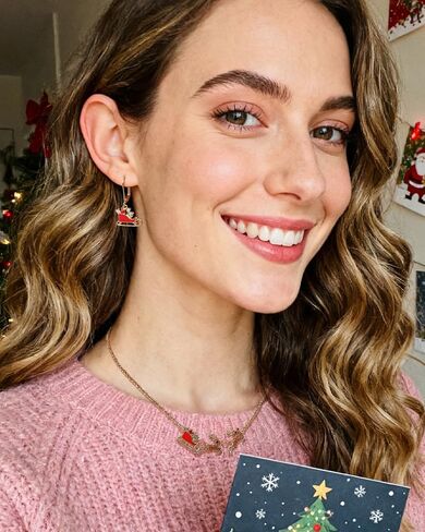 Christmas Jewelry Set For Women Cute Necklace And Earrings Set With Sparkling Rhinestones Christmas Holiday Jewelry Gifts in Saudi Arabia