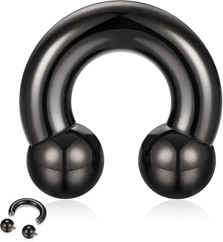 GAGABODY Septum Jewelry للجنسين حلقات الأنف هوب G23 التيتانيوم حدوة الحصان حلقة PA كبيرة 12G 10G 8G 6G 4G 2G 0G داخليًا ملولبة دائرية من الحديد ممتدة مقاييس ثقب الأذن 10 مم - 19 مم in Kuwait