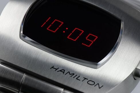 Hamilton American Classic PSR Quartz Men's Watch, 41mm x 35mm Stainless Steel Case, Swiss Made, Red Dial Analog Wrist Watch for Men, 100m Waterproof, Sapphire Crystal, Stainless Steel Strap in Saudi Arabia