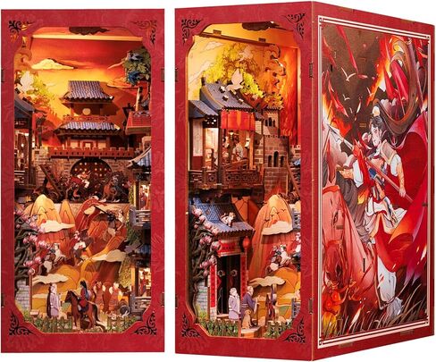 KuteFun Book Nook Kit ، DIY Miniature House Booknook Kit للبالغين والمراهقين ، رف الكتب DIY Dollhouse مع ضوء LED والهدايا للعائلة والأصدقاء (Bach Strings) in Kuwait