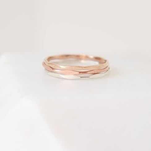 gold, rose or silver stacking ring. ONE HAMMERED stackable ring. gold filled or sterling silver stack ring. minimalist ring. knuckle ring. in Saudi Arabia