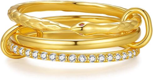 Snake Stackable Rings 925 Sterling Silver Snake Jewelry Cute Animal Jewelry Gifts for Women in Saudi Arabia
