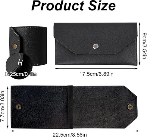 2 Pcs Cash Envelope Wallet, Reusable Fast Access Cash Wrap Wallet for Men Women with Card Holder (Black) in Kuwait