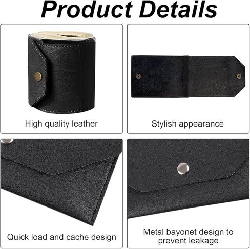 2 Pcs Cash Envelope Wallet, Reusable Fast Access Cash Wrap Wallet for Men Women with Card Holder (Black) in Kuwait