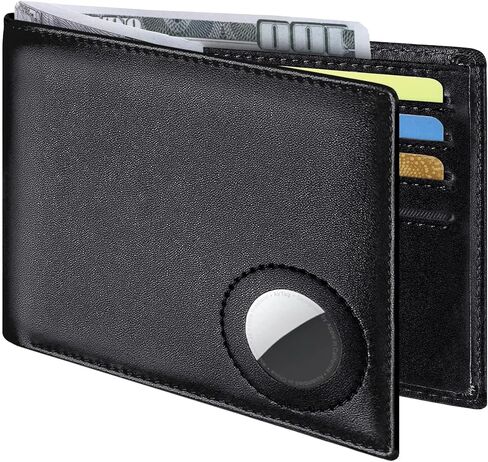 Genuine Leather Wallet for Men, Slim Bifold RFID Blocking Front Pocket, Minimalist Design with Magnetic Closure, Stylish and Functional (Black) in Saudi Arabia