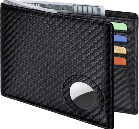 Genuine Leather Wallet for Men, Slim Bifold RFID Blocking Front Pocket, Minimalist Design with Magnetic Closure, Stylish and Functional (Black) in Saudi Arabia