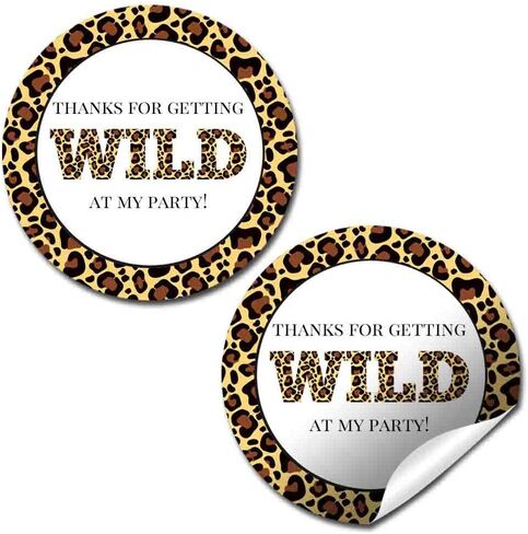 Wild Time Tiger Birthday Thank You Sticker Labels for Kids, 40 2" Party Circle Stickers by AmandaCreation, Great for Party Favors, Envelope Seals & Goodie Bags in Kuwait