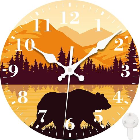 Wall Clock, Vintage Farmhouse Rooster Silent Non Ticking Battery Operated Round Decorative Indoor Outdoor Clocks for Living Room Kitchen Bedroom Bathroom Patio 12" in Saudi Arabia