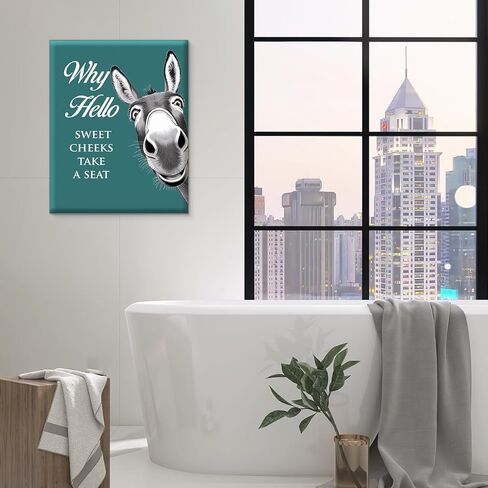 Funny Bathroom Wall Art Hello Sweet Cheeks Donkey Poster Farmhouse Home Bathroom Wall Decor 8X10 Inches in Saudi Arabia