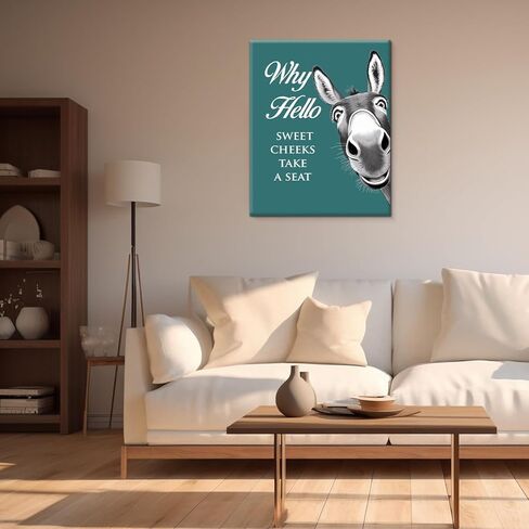 Funny Bathroom Wall Art Hello Sweet Cheeks Donkey Poster Farmhouse Home Bathroom Wall Decor 8X10 Inches in Saudi Arabia