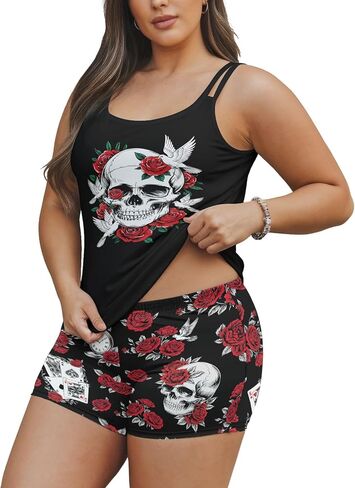 HUNTFAMI Tankinis Swim Suits for Women Two Piece 2025 Womens Bathing Suits Holiday Beachwear Women with Boyshorts in Saudi Arabia