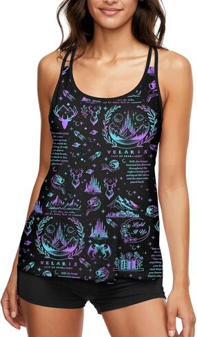 HUNTFAMI Tankinis Swim Suits for Women Two Piece 2025 Womens Bathing Suits Holiday Beachwear Women with Boyshorts in Saudi Arabia