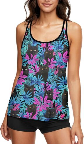 HUNTFAMI Tankinis Swim Suits for Women Two Piece 2025 Womens Bathing Suits Holiday Beachwear Women with Boyshorts in Saudi Arabia