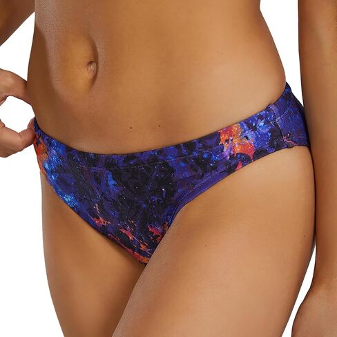 TYR - Women's Montipora Durafast Elite Classic Full Coverage Bikini Bottom, Purple/Orange, in Saudi Arabia