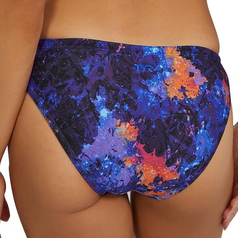 TYR - Women's Montipora Durafast Elite Classic Full Coverage Bikini Bottom, Purple/Orange, in Saudi Arabia