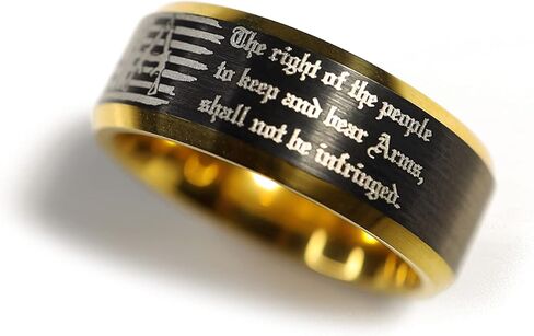 Patriot Ring Veteran Gift American Flag Wedding Band Black USA Ring Rifle Gun Ring Bullets American Flag Jewelry Patriotic USA Ring Second Amendment Ring Gun Ring in Saudi Arabia