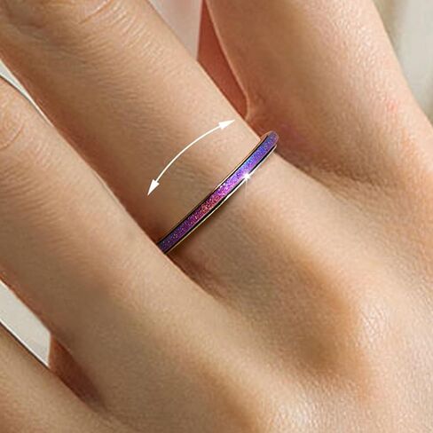 Fidget Rings for Women Men Titanium Steel Spinner Ring for Anxiety Stress Relief Glitter Sandblast Spinning Figit Anxiety Jewelry for Women Gifts in Saudi Arabia