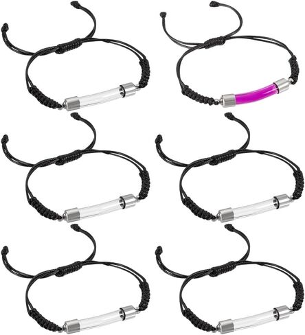 PH PandaHall 8 Colors Glass Vial Pendant Bracelet Adjustable Colorful Waxed Thread Half Finished Bracelet with Glass Openable Container Name on Rice Bracelets for Men Women in Saudi Arabia