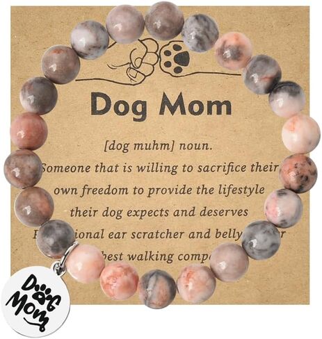 Kilener Dog Mom Dad Bracelet Gifts for Men Women Gifts for Dog Lovers Pet Lovers Christmas Birthday Gifts for Dog Moms Dads Best Friends Wife Husband Beaded Bracelets in Saudi Arabia
